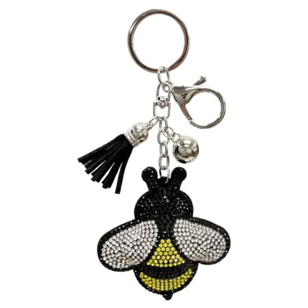 Rhinestone Bee Keychain Bag Charm With Tassel - Picture 1 of 1